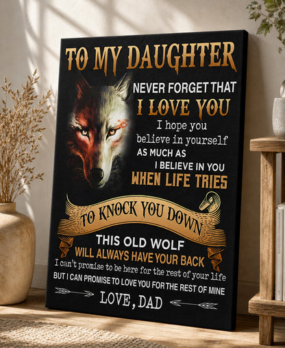 CANVAS FOR DAUGHTER - BEST GIFT FROM DAD - SUN00 (SKU2605-29)
