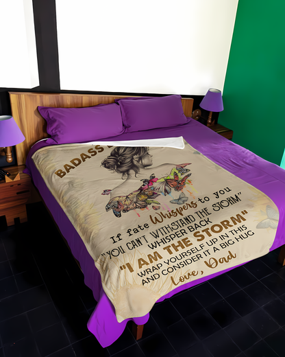 Special Gift For Your Daughter Blanket - From Dad (SKU-BADASS)