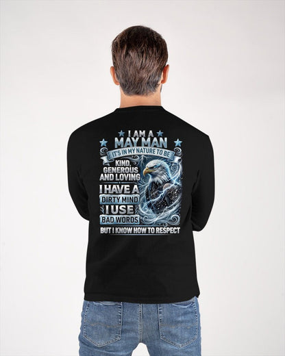 MAY - DIRTY MIND BUT KNOW HOW TO RESPECT - PREMIUM DTG PRINT - BIRTHDAY T-SHIRT FOR MEN - sun05 (SKU2604-53-05)