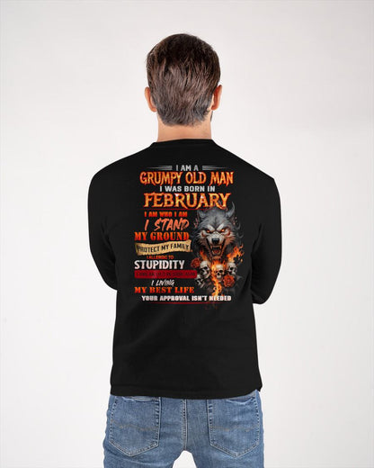 FEBRUARY - GRUMPY OLD MAN - BIRTHDAY T-SHIRT FOR MEN - sun02 (SKU26T-01132-02)