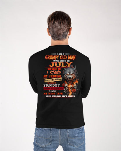 JULY - GRUMPY OLD MAN - BIRTHDAY T-SHIRT FOR MEN - sun07 (SKU26T-01132-07)