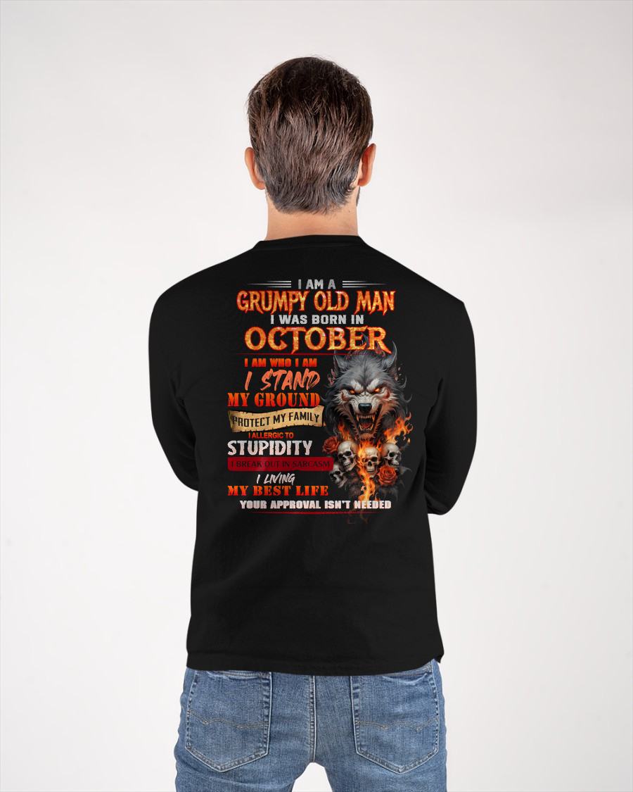 OCTOBER - GRUMPY OLD MAN - BIRTHDAY T-SHIRT FOR MEN - sun10 (SKU26T-01132-10)