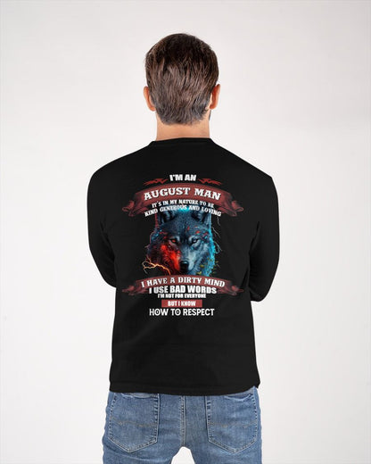 AUGUST - KNOW HOW TO RESPECT - BIRTHDAY T-SHIRT FOR MEN - sun08 (SKU12-162-08)