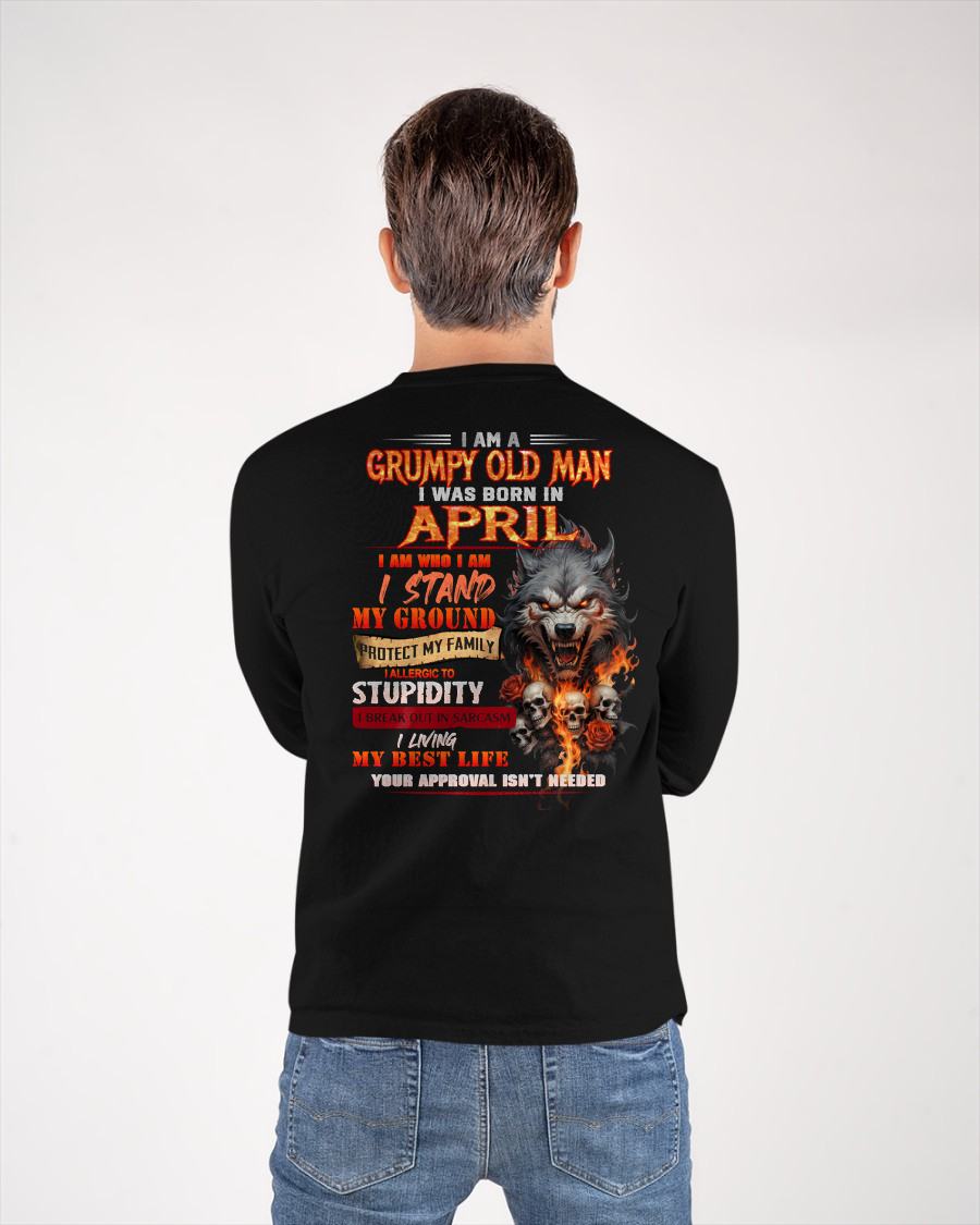 APRIL - GRUMPY OLD MAN - BIRTHDAY T-SHIRT FOR MEN - sun04 (SKU26T-01132-04)