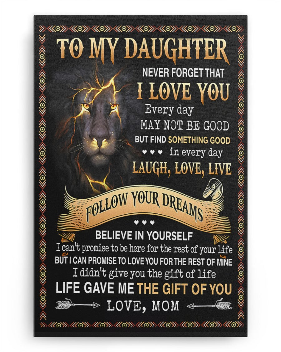 CANVAS FOR DAUGHTER - BEST GIFT FROM MOM - SUN00 (SKU2604-150)