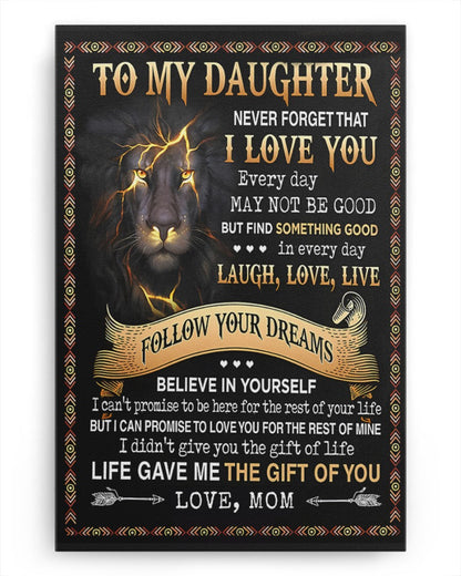 CANVAS FOR DAUGHTER - BEST GIFT FROM MOM - SUN00 (SKU2604-150)