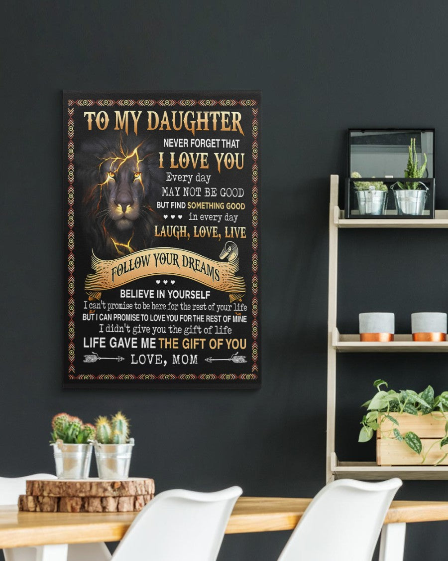 CANVAS FOR DAUGHTER - BEST GIFT FROM MOM - SUN00 (SKU2604-150)