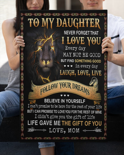 CANVAS FOR DAUGHTER - BEST GIFT FROM MOM - SUN00 (SKU2604-150)