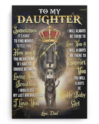 CANVAS FOR DAUGHTER - BEST GIFT FROM DAD - SUN00 (SKU2604-141)