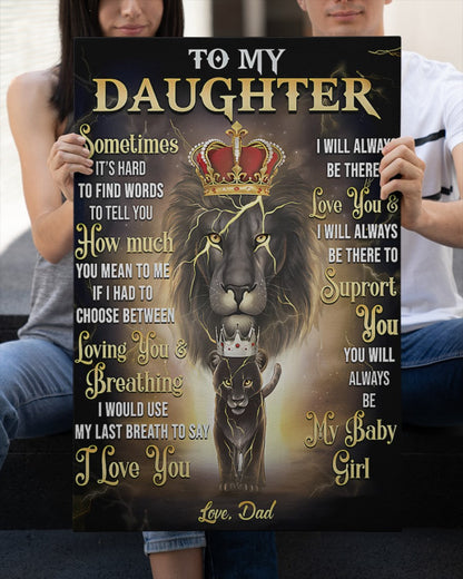 CANVAS FOR DAUGHTER - BEST GIFT FROM DAD - SUN00 (SKU2604-141)