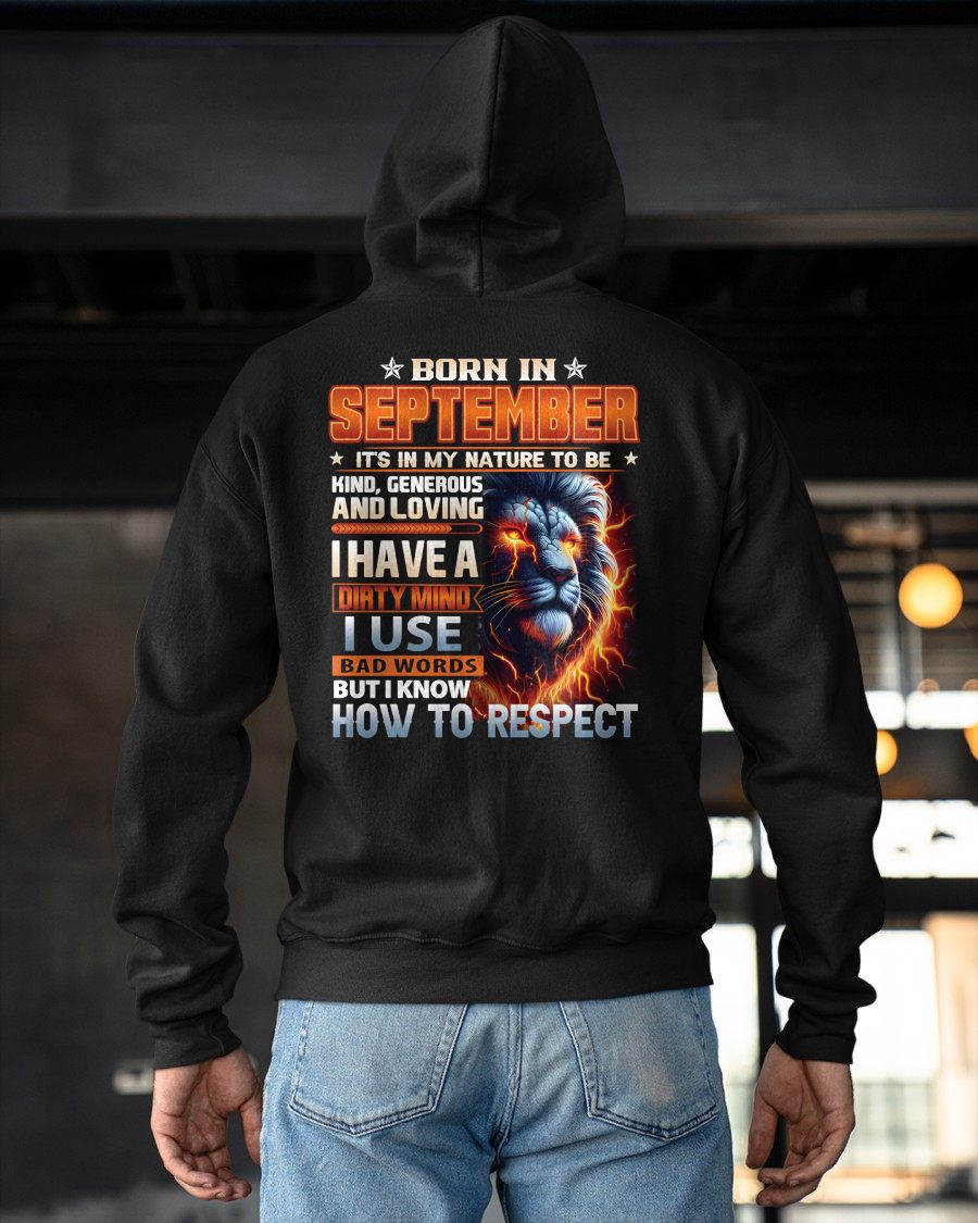 SEPTEMBER - DIRTY MIND BUT KNOWS RESPECT - BIRTHDAY T-SHIRT FOR MEN - sun09 (SKU08-84-09)