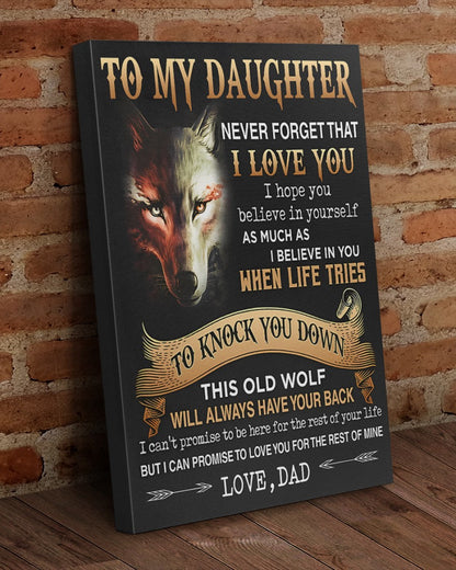 CANVAS FOR DAUGHTER - BEST GIFT FROM DAD - SUN00 (SKU2605-29)