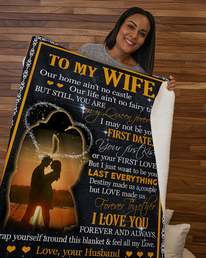 Husband to Wife - Personalized Blanket - Best Gift - To My Wife (SKUB05-107)