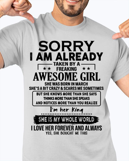 March - Awesome Girl born in March - Special gift for your boyfriend - HL03 (SKU.AT16)