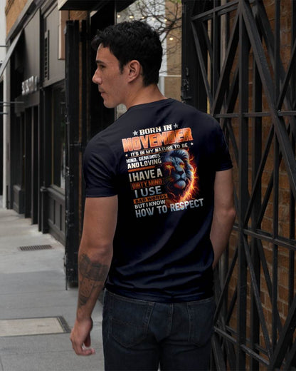 NOVEMBER - DIRTY MIND BUT KNOWS RESPECT - BIRTHDAY T-SHIRT FOR MEN - sun11 (SKU08-84-11)