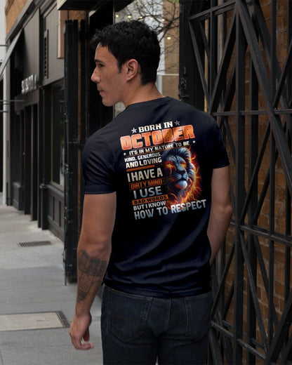 OCTOBER - DIRTY MIND BUT KNOWS RESPECT - BIRTHDAY T-SHIRT FOR MEN - sun10 (SKU08-84-10)