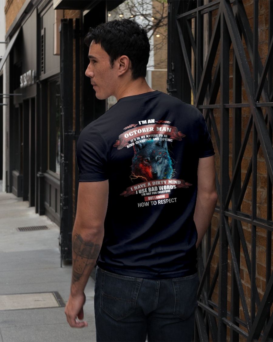 OCTOBER - KNOW HOW TO RESPECT - BIRTHDAY T-SHIRT FOR MEN - sun10 (SKU12-162-10)