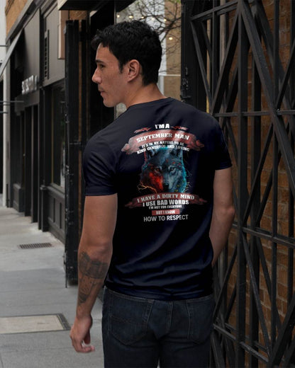 SEPTEMBER - KNOW HOW TO RESPECT - BIRTHDAY T-SHIRT FOR MEN - sun09 (SKU12-162-09)