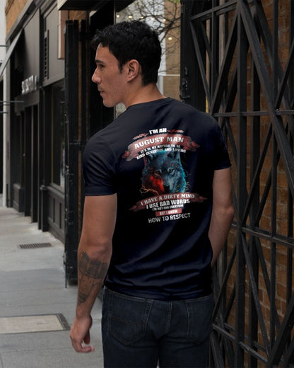 AUGUST - KNOW HOW TO RESPECT - BIRTHDAY T-SHIRT FOR MEN - sun08 (SKU12-162-08)