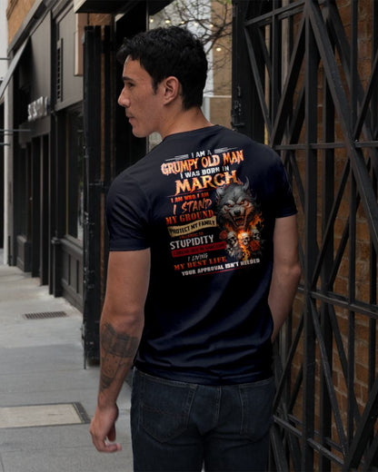 MARCH - GRUMPY OLD MAN - BIRTHDAY T-SHIRT FOR MEN - sun03 (SKU26T-01132-03)