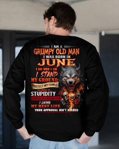 JUNE - GRUMPY OLD MAN - BIRTHDAY T-SHIRT FOR MEN - sun06 (SKU26T-01132-06)