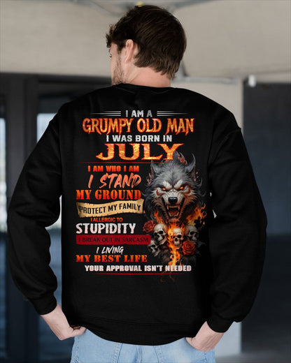 JULY - GRUMPY OLD MAN - BIRTHDAY T-SHIRT FOR MEN - sun07 (SKU26T-01132-07)