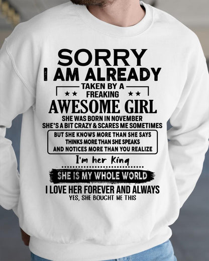 November - Awesome Girl born in November - Special gift for your boyfriend - HL11 (SKU.AT16)