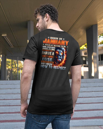 JANUARY - DIRTY MIND BUT KNOWS RESPECT - BIRTHDAY T-SHIRT FOR MEN - sun01 (SKU08-84-01)