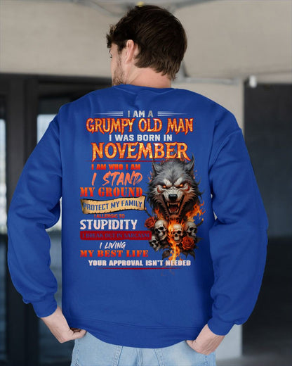 NOVEMBER - GRUMPY OLD MAN - BIRTHDAY T-SHIRT FOR MEN - sun11 (SKU26T-01132-11)