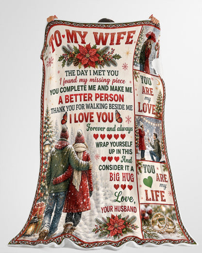 Merry Christmas Blanket Gift for Your Wife From Husband - Noel (SKU2607-245)