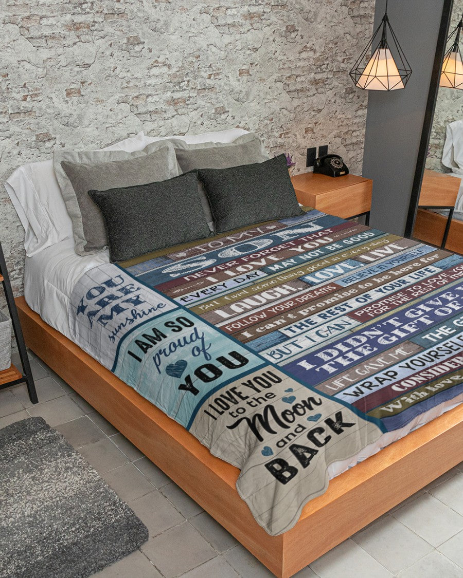 Couverture cadeau spéciale pour votre fils - De la part de maman 