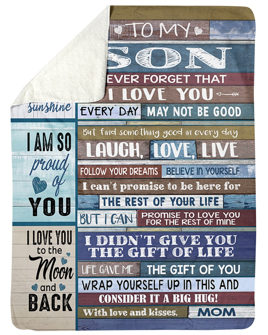 Couverture cadeau spéciale pour votre fils - De la part de maman 