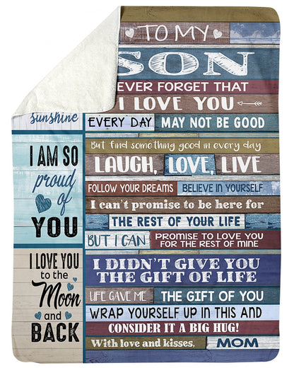 Couverture cadeau spéciale pour votre fils - De la part de maman 